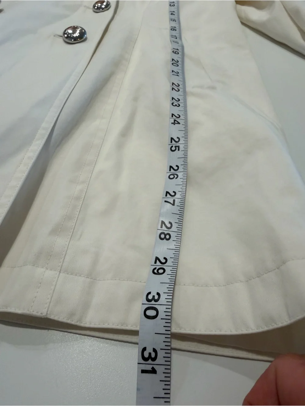Michael Kors Cream Double-Breasted Trench Coat